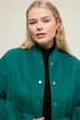 Blouson, oversized, imitert ull, collegekrage, elastisk fald