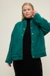 Blouson, oversized, imitert ull, collegekrage, elastisk fald