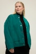 Blouson, oversized, imitert ull, collegekrage, elastisk fald