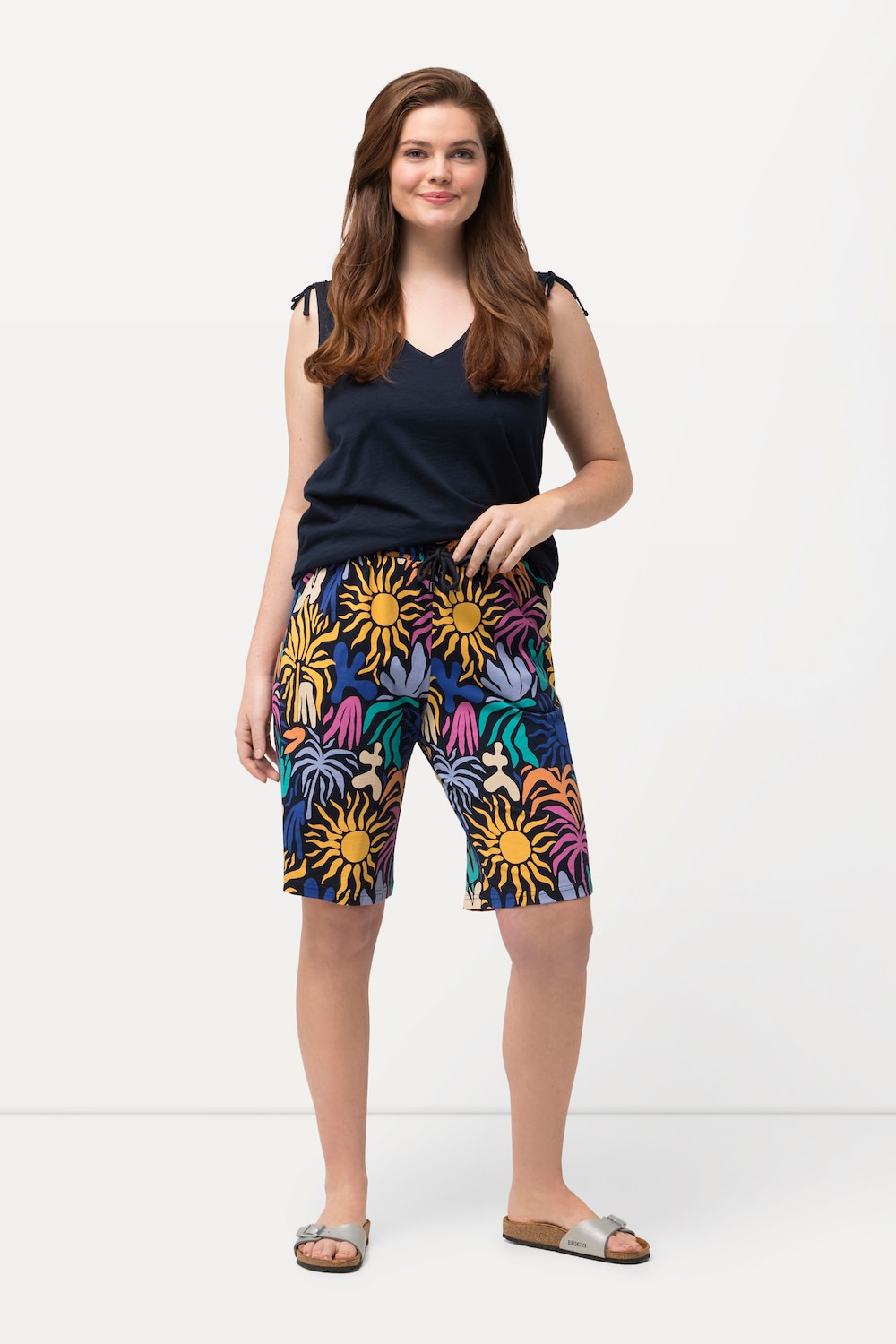 Grote Maten Short, Dames, blauw, Maat: 42/44, Katoen, Ulla Popken