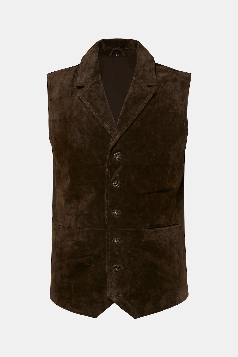 JP 1880 Weste, Leder, weiches Velours-Leder, Revers