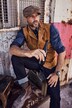 JP 1880 gilet, leer, zacht suède, revers