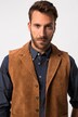 JP 1880 gilet, leer, zacht suède, revers