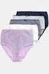 Maxislips, set van 5, strepen/effen, hoge taille
