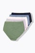 Maxislips, set van 5, strepen/effen, hoge taille