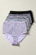 Maxislips, 5er-Pack, Ringel/einfarbig, High Waist