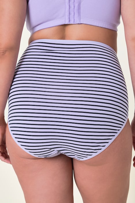 Maxislips, 5er-Pack, Ringel/einfarbig, High Waist