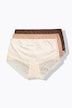 3 Pack Lace Detail Hipster Briefs
