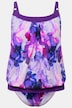 Tankini avec bonnets souples, bretelles ajustables et imprimé marbre