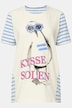 T-shirt, meeuw met letters, gestreepte achterkant, halve mouwen
