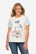 T-shirt, meeuw met letters, gestreepte achterkant, halve mouwen