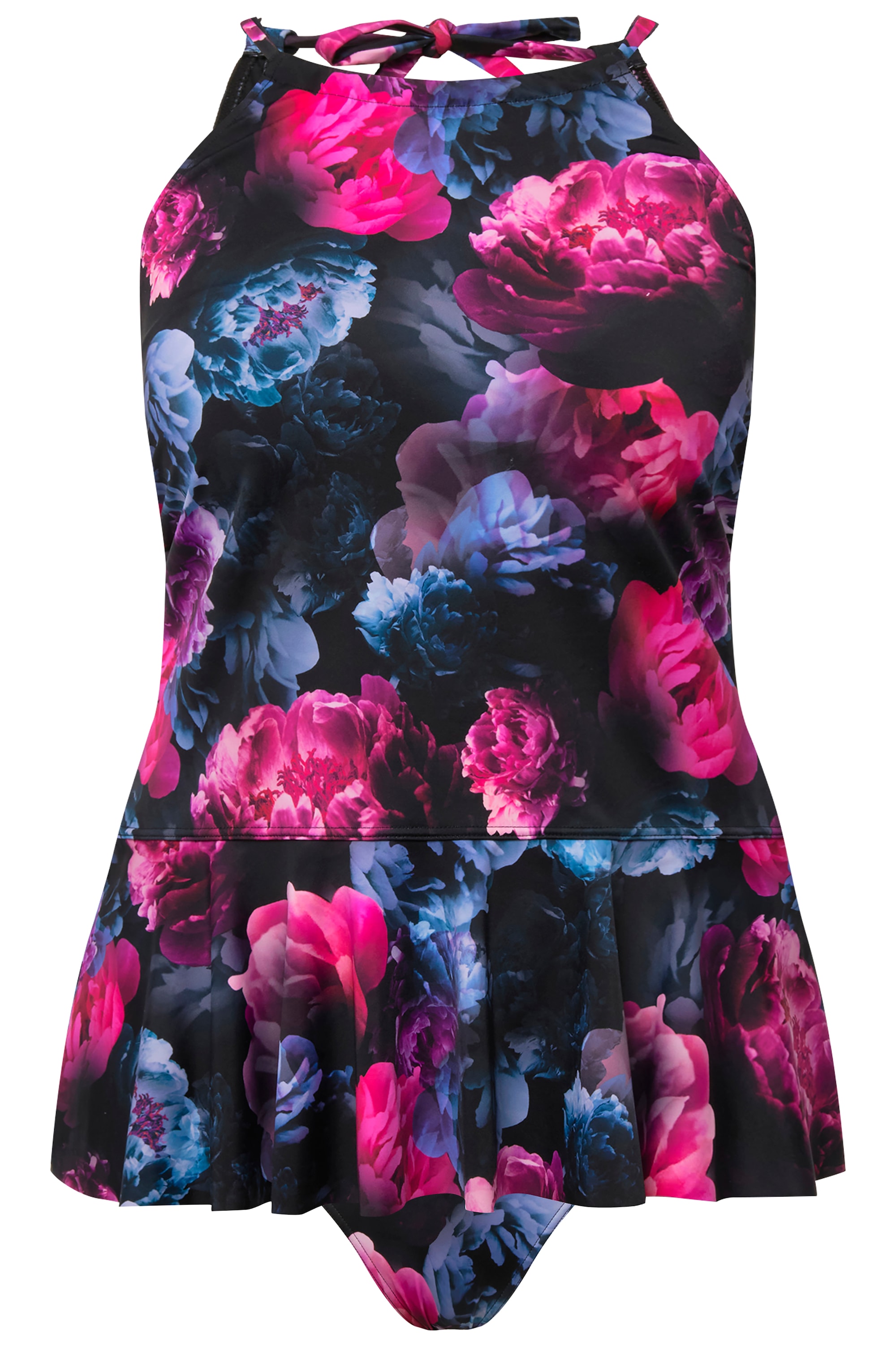 Ulla Popken Damen große Größen Tankini Pfingstrosen Softcups Schößchen 827484
