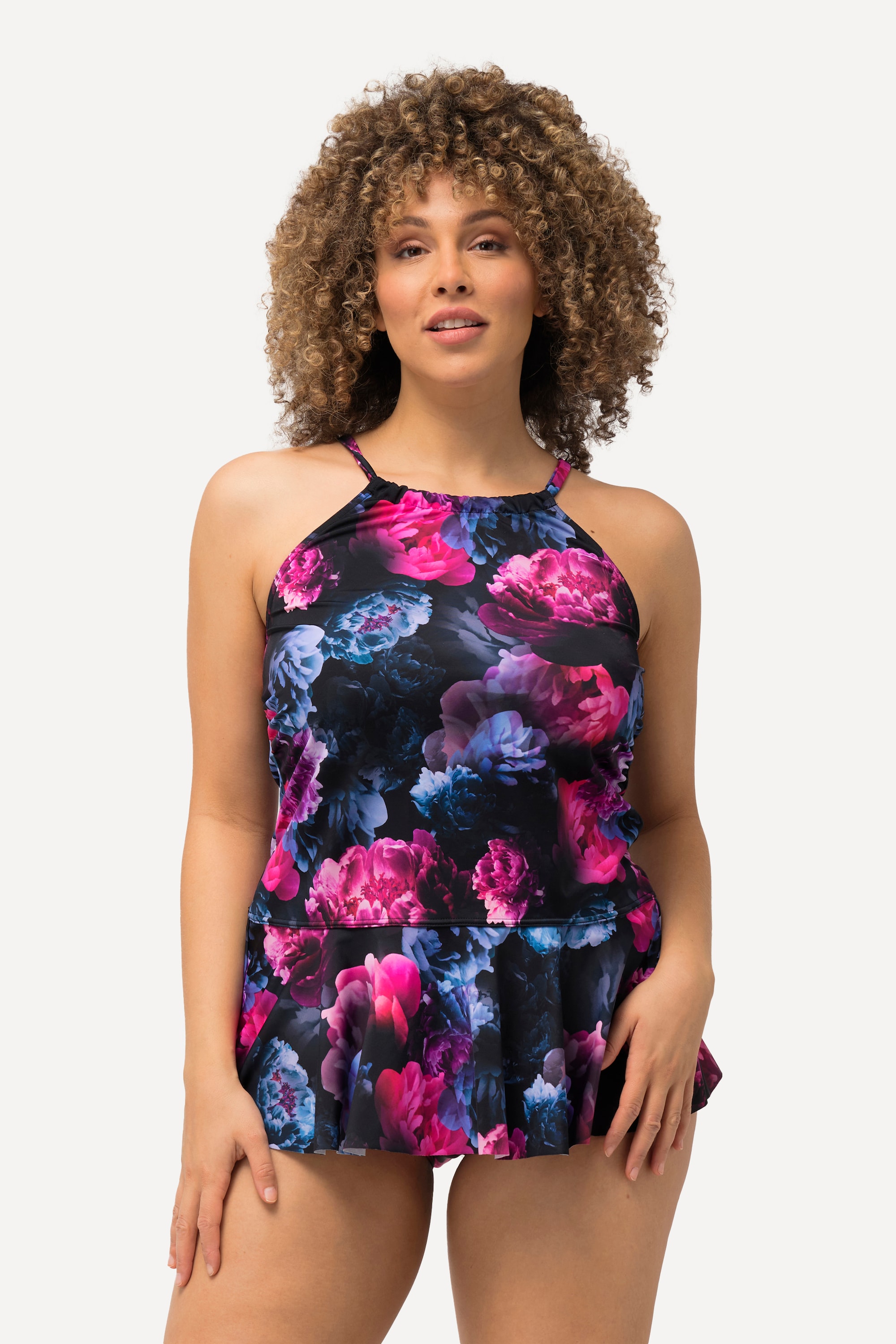 Ulla Popken Damen große Größen Tankini Pfingstrosen Softcups Schößchen 827484
