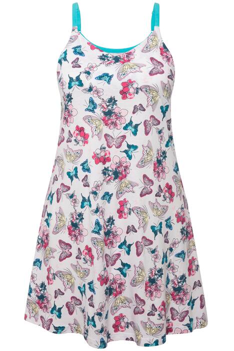 Negližé, A střih, výstřih do V, bez rukávů, špagetová ramínka