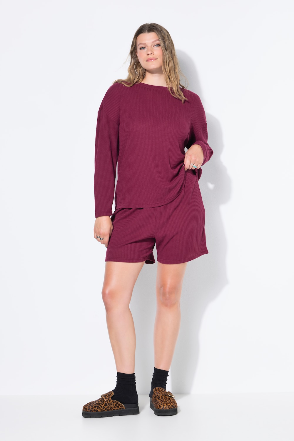 Große Größen Schlafanzug, Damen, rot, Größe: 46/48, Polyester/Viskose, Studio Untold