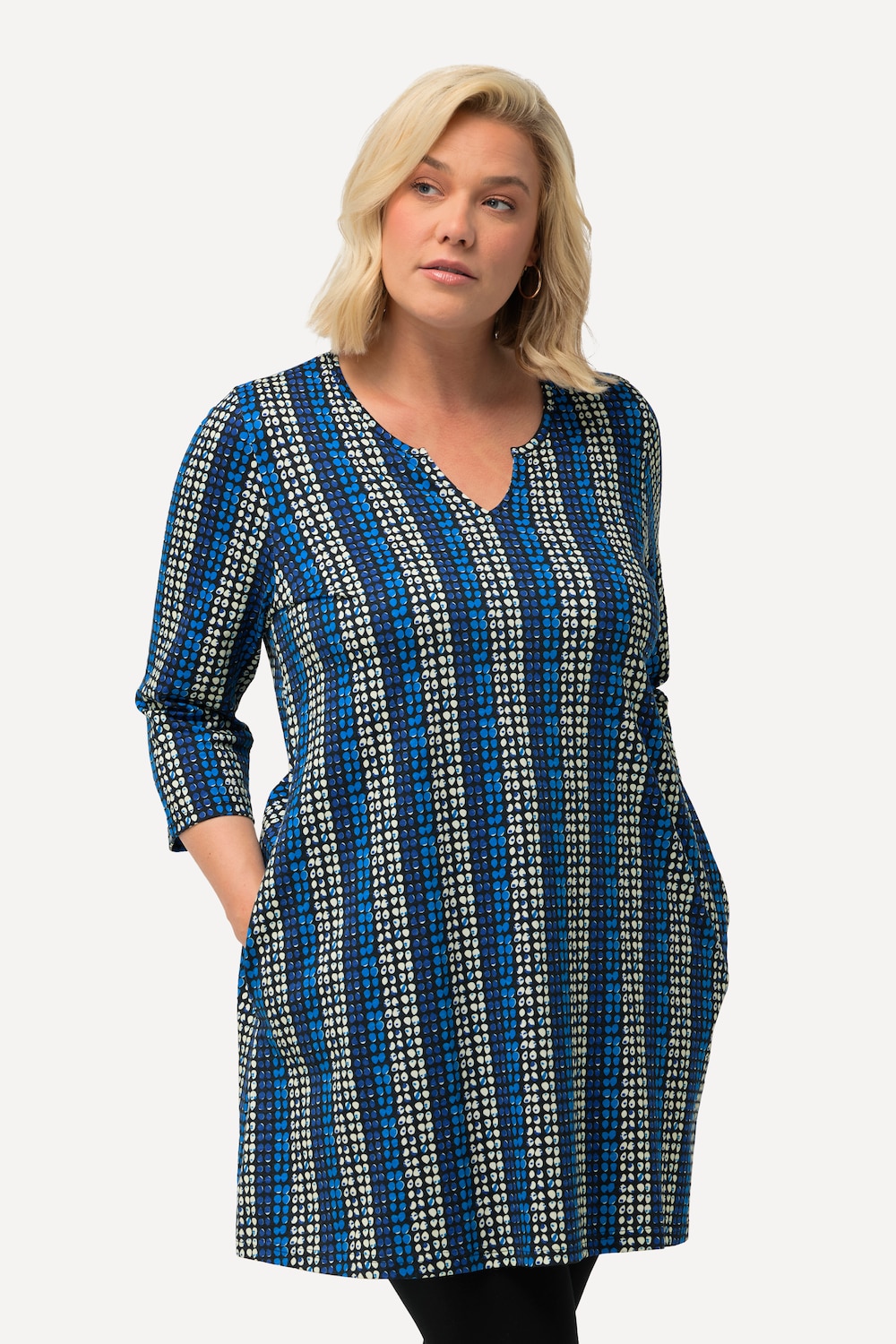 Grote Maten Longshirt, Dames, blauw, Maat: 50/52, Katoen, Ulla Popken