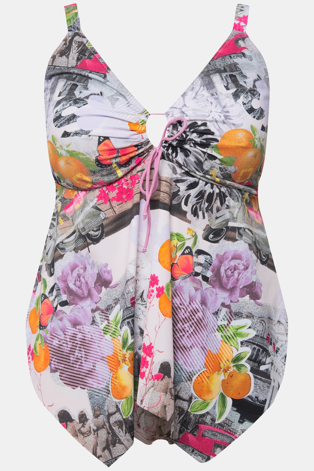 Stora storlekar Tankini, Dam, beige, storlek: 42, Syntetfibrer/Elastan, Ulla Popken