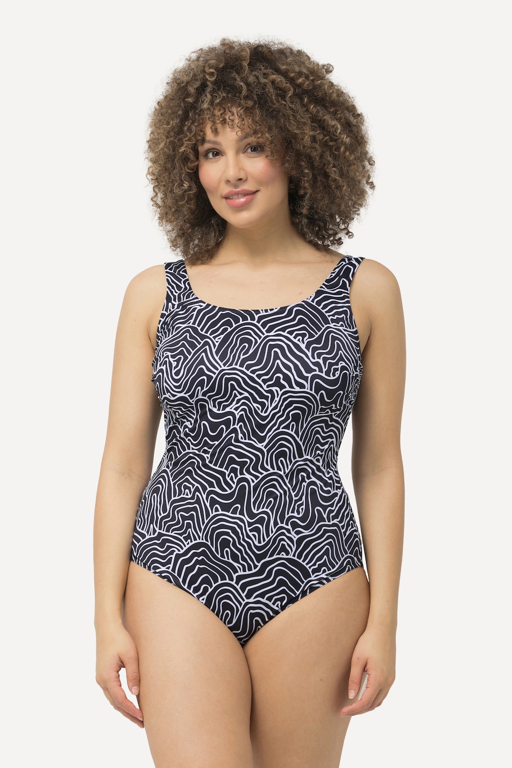 Große Größen Badeanzug, Damen, schwarz, Größe: 58/60, Polyester/Elasthan, Ulla Popken