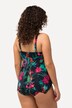 Tankini avec bonnets souples, imprimé jungle et finition en pointes
