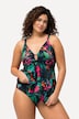 Tankini avec bonnets souples, imprimé jungle et finition en pointes
