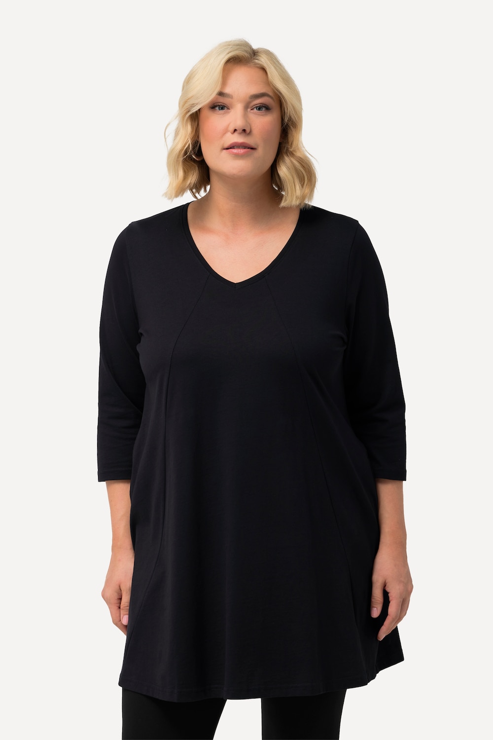 Große Größen Longshirt, Damen, schwarz, Größe: 66/68, Baumwolle, Ulla Popken