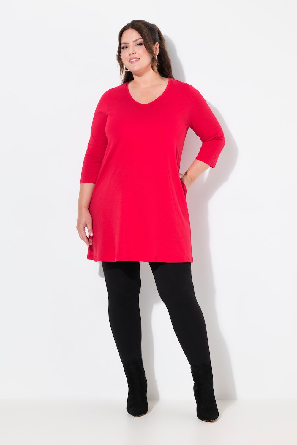 Große Größen Longshirt, Damen, rot, Größe: 54/56, Baumwolle, Ulla Popken