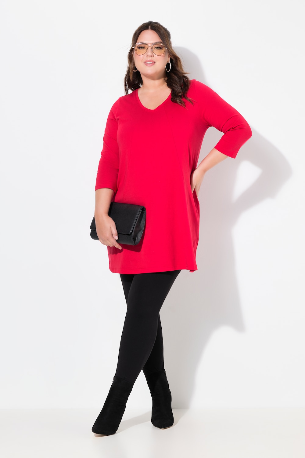 Große Größen Longshirt, Damen, rot, Größe: 50/52, Baumwolle, Ulla Popken