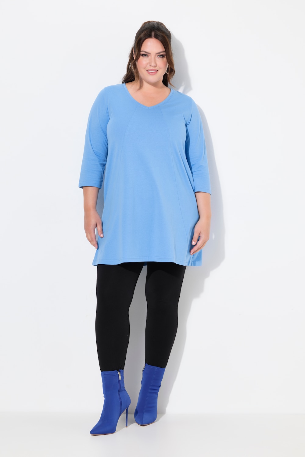 Große Größen Longshirt, Damen, blau, Größe: 62/64, Baumwolle, Ulla Popken