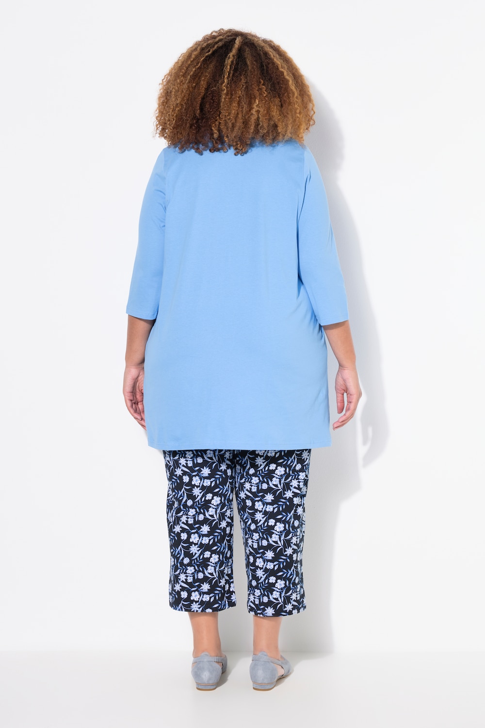 Große Größen Longshirt, Damen, blau, Größe: 50/52, Baumwolle, Ulla Popken