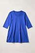 Longshirt, Ziernähte, A-Linie, V-Ausschnitt, 3/4-Arm