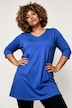 Longshirt, Ziernähte, A-Linie, V-Ausschnitt, 3/4-Arm