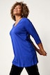 Longshirt, Ziernähte, A-Linie, V-Ausschnitt, 3/4-Arm