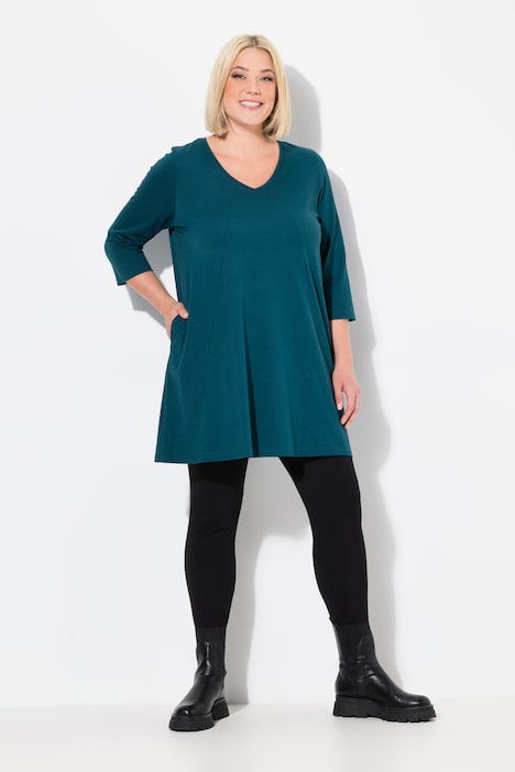 V-Neck Seam Knit  A-line Swing Tunic