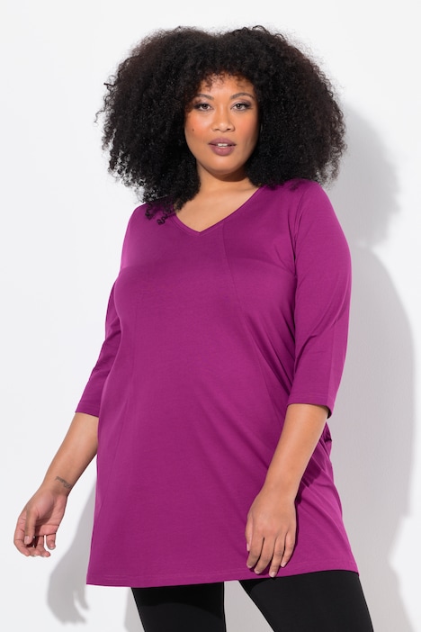 V-Neck Seam Knit  A-line Swing Tunic