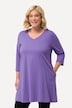 Longshirt, Ziernähte, A-Linie, V-Ausschnitt, 3/4-Arm