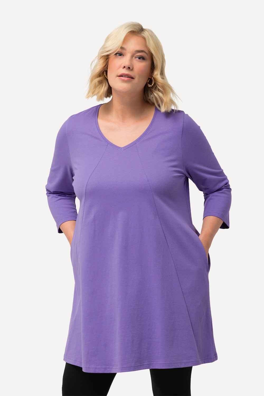 Große Größen Longshirt, Damen, lila, Größe: 50/52, Baumwolle, Ulla Popken