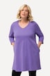 Longshirt, Ziernähte, A-Linie, V-Ausschnitt, 3/4-Arm