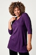Longshirt, Ziernähte, A-Linie, V-Ausschnitt, 3/4-Arm