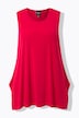 Top de jersey, dobladillo extremo, forma en A, cuello redondo, sin mangas