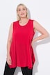 Top de jersey, dobladillo extremo, forma en A, cuello redondo, sin mangas