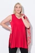 Top de jersey, dobladillo extremo, forma en A, cuello redondo, sin mangas
