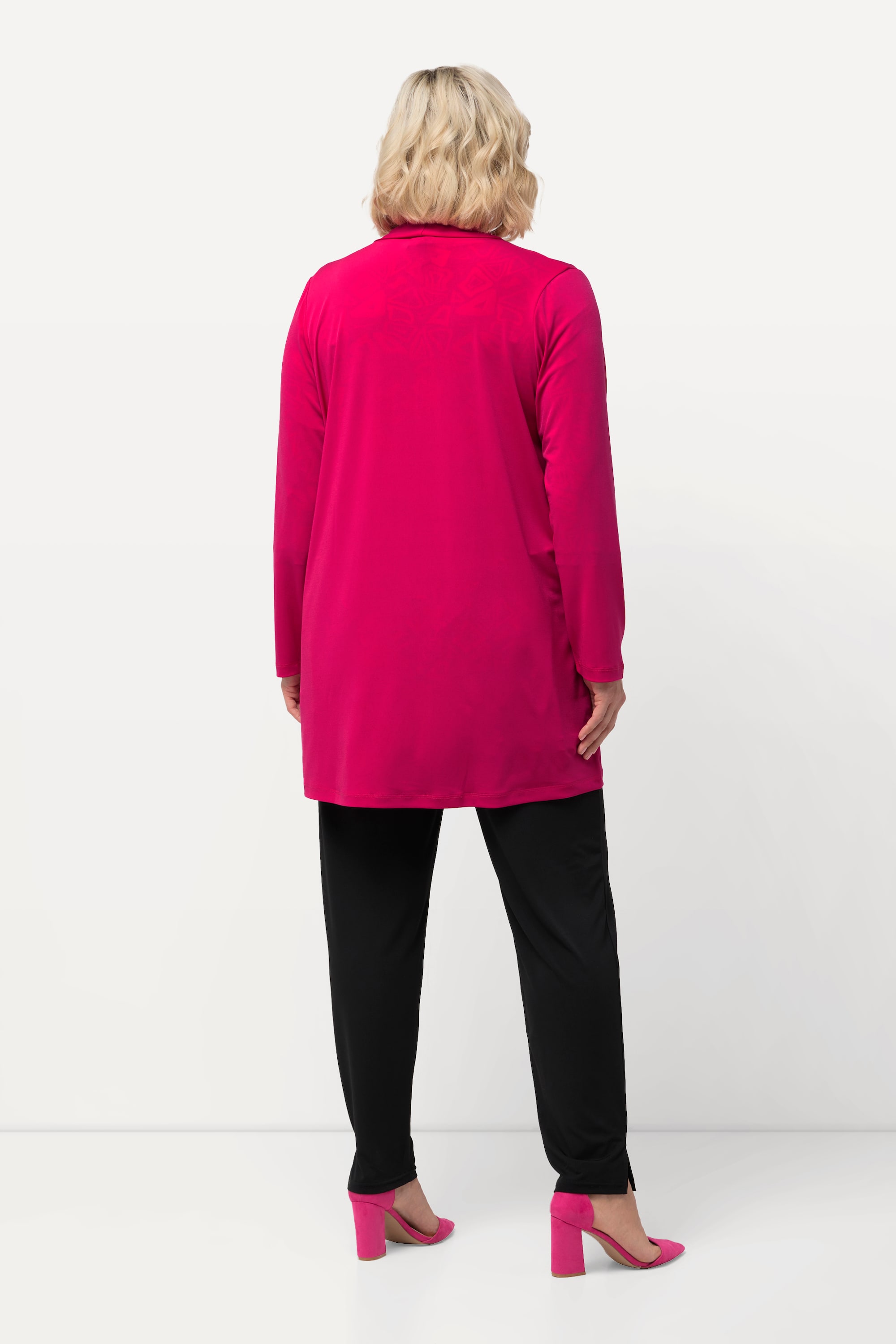 Ulla Popken Damen große Größen Jerseyjacke offene Form V Ausschnitt 827553