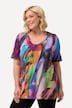 Artistic Swirl Print Short Sleeve Cotton Stretch Tee