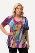 Artistic Swirl Print Short Sleeve Cotton Stretch Tee