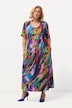Jerseykleid, A-Linie, V-Ausschnitt, Halbarm
