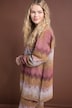 Longsleeve, oversized, glitter zigzag-strepen, opstaande kraag, zijsplit