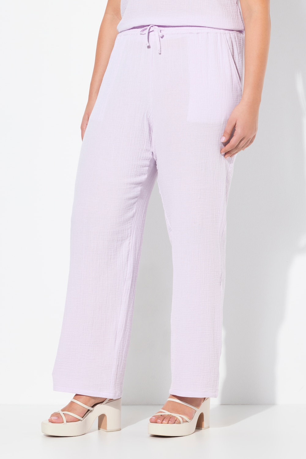 Große Größen Musselin-Schlupfhose Rose, Damen, lila, Größe: 42/44, Baumwolle, Ulla Popken