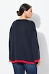Jersey, puño de color, cuello de pico, manga larga