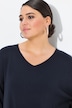 Jersey, puño de color, cuello de pico, manga larga