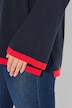Jersey, puño de color, cuello de pico, manga larga